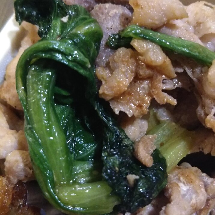 小松菜と豚肉の甘しょうゆ炒め(о´∀`о)